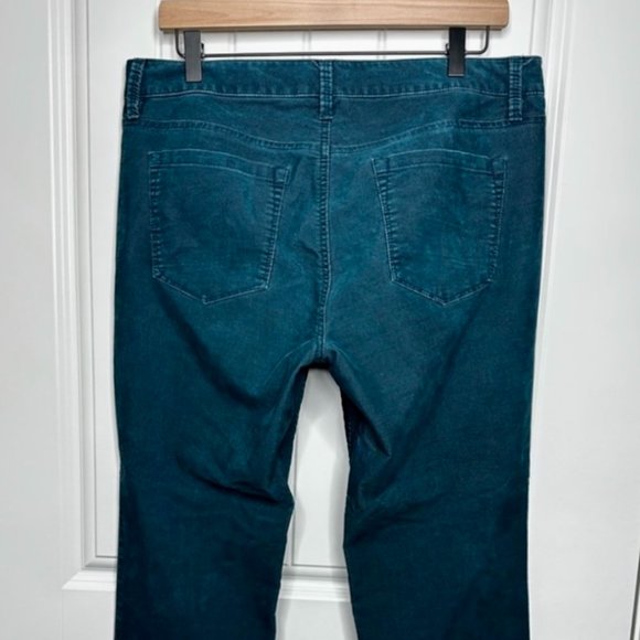 Loft Women's Modern Straight Leg Teal Blue Mid Rise Corduroy Pants - 10 / 30 - Picture 4 of 4